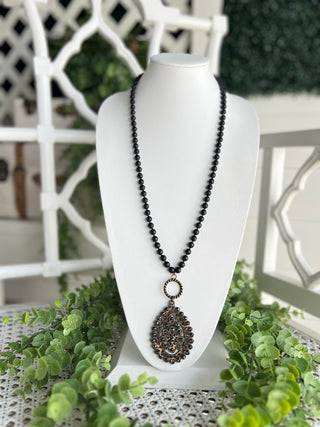 Santa Fe Necklace Matte Black Necklaces Pink Panache