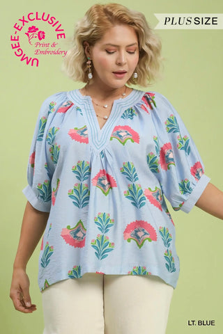 Waverly Top Blue by Umgee Shirts & Tops Umgee