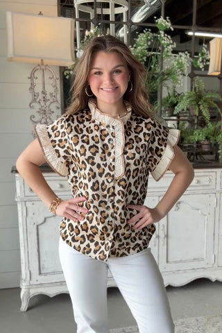 Zena Top Ivory Leopard by Jodifl Shirts & Tops Jodifl
