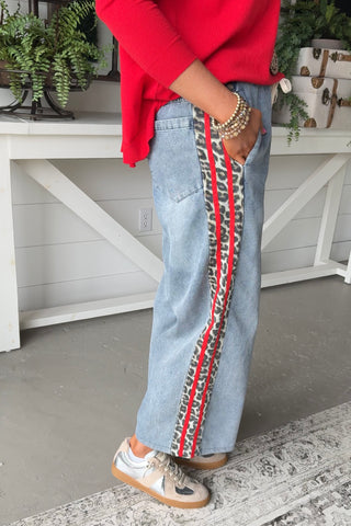 Sideview Jeans Light Denim/Red RESTOCK Soon jeans Jodifl