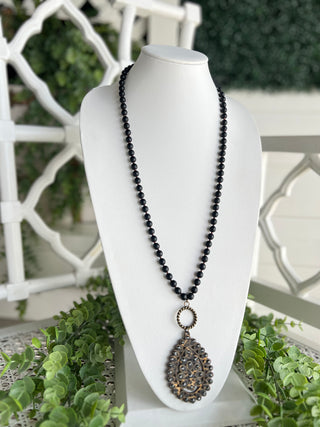 Santa Fe Necklace Matte Black Necklaces Pink Panache