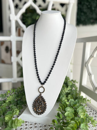 Santa Fe Necklace Matte Black Necklaces Pink Panache