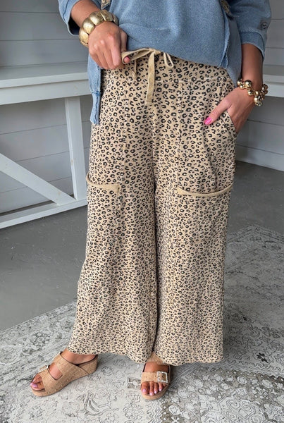 Leopard's Lair Pants Camel by Easel – carol's boutique