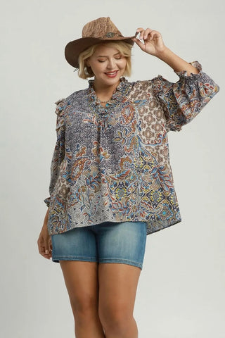 Adams Top Navy by Umgee Shirts & Tops Umgee