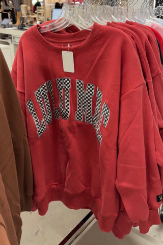 Lulu Mac Crimson/Houndstooth Sweatshirt Girlie Girl Originals