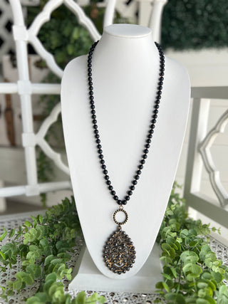 Santa Fe Necklace Matte Black Necklaces Pink Panache