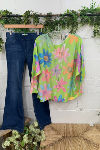 Daisy Dreamin White/Multi sweater OHLALA