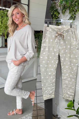 Scamper Dot Pants Beige Pants Camilla