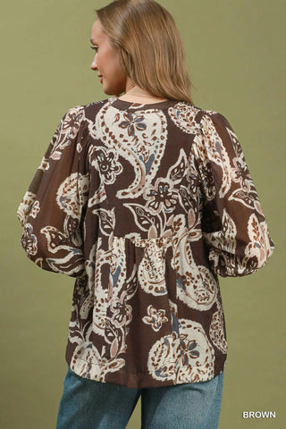 Coosa Top Brown by Umgee RESTOCK Soon Shirts & Tops Umgee