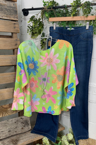 Daisy Dreamin Pink/Multi sweater OHLALA
