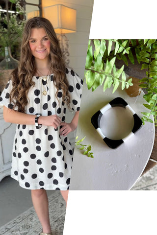 Allegra Bracelet Black/White limited stock