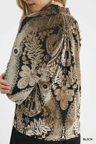 Presley Velvet Top Black by Umgee Shirts & Tops Umgee