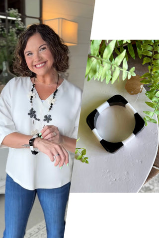 Allegra Bracelet Black/White Bracelets Greater Goods