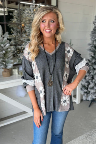 Petal Pusher Top Charcoal/Mocha Shirts & Tops Davi & Dani