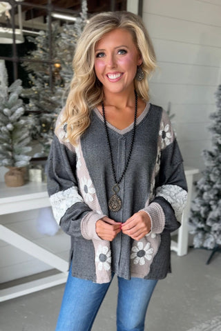 Petal Pusher Top Charcoal/Mocha Shirts & Tops Davi & Dani