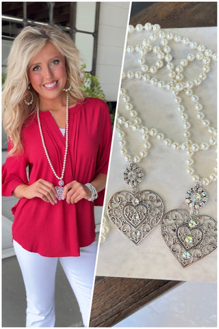 Jasper Heart Necklace BFF