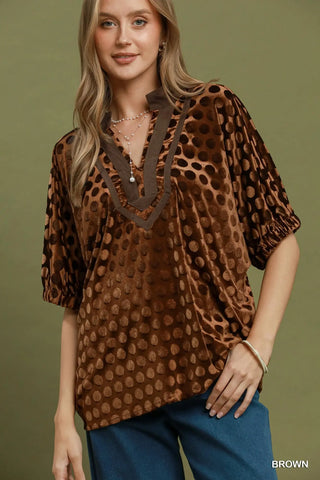 Manhattan Top Brown by Umgee Shirts & Tops Umgee