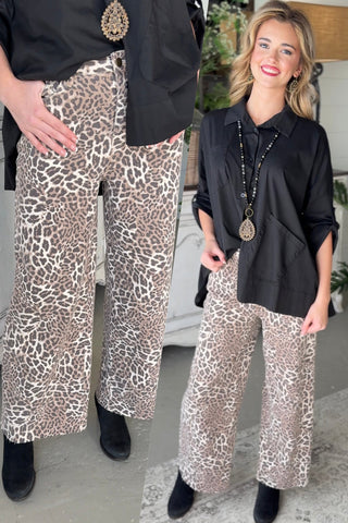 Kayley Leopard Pants by Easel