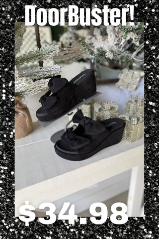 Bowed Up Wedges Black by Corky's