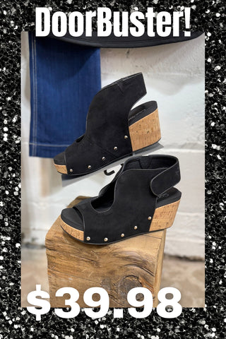 Frisky Black Wedges by Corky's