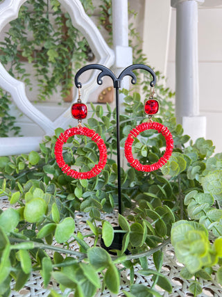 Launch Earrings Red Earrings Pink Panache