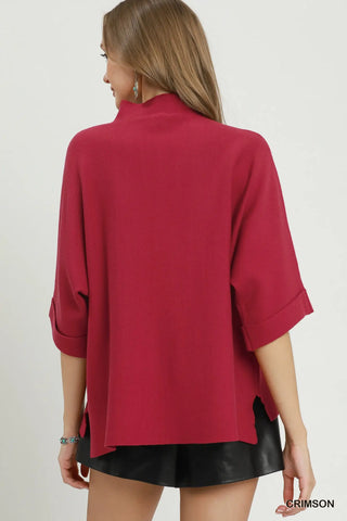 Fowler Sweater Crimson by Umgee Sweater Umgee