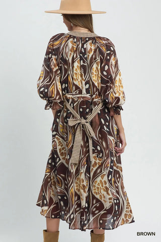 Alina Long Dress Brown by Umgee Dresses Umgee