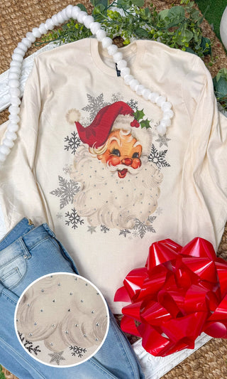 Vintage Santa Long T-Shirt Natural Shirts & Tops Sugar Stitch/Faire