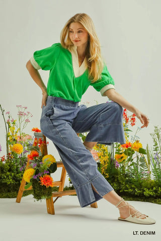 Piper Pants Lt Denim by Umgee Pants Umgee