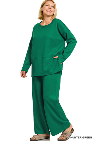 Next Level Pant Set Hunter Green Top & Pant Set Zenana