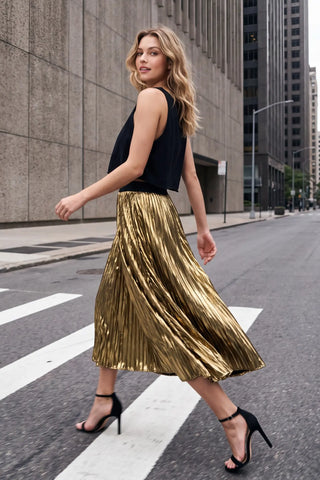 Revel Skirt Metallic Gold