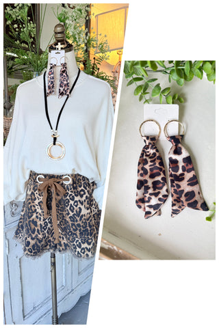 Leopard Ties Earrings Earrings Pink Panache