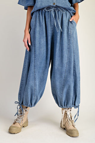 Carter Gauchos Washed Denim by Easel Pants Easel