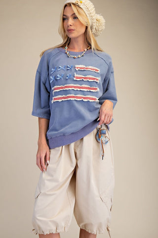 All American Top Washed Denim Shirts & Tops Easel