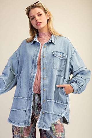 Walker Shacket Lt Denim by Easel