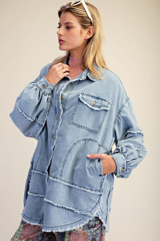 Walker Shacket Lt Denim by Easel
