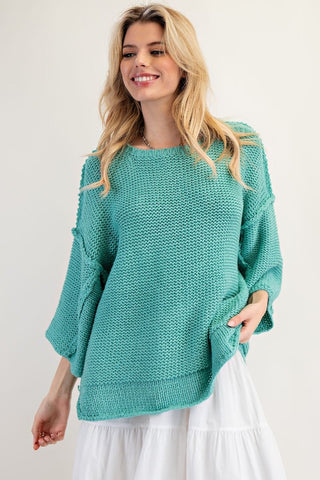 Clancy Sweater Seafoam by Easel