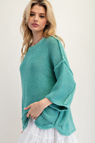 Clancy Sweater Seafoam by Easel