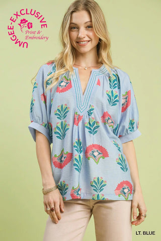 Waverly Top Blue by Umgee