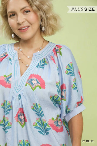 Waverly Top Blue by Umgee Shirts & Tops Umgee