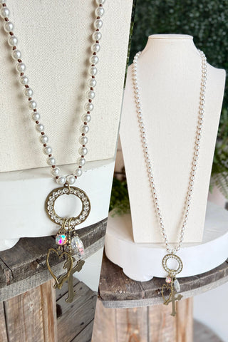 Visions Necklace Bronze/Pearl