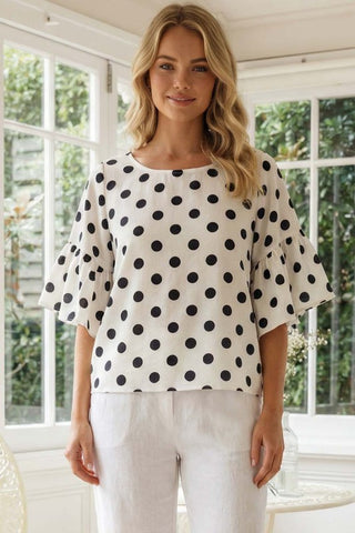 Hobson Top Cream/Black Shirts & Tops Vine & Love
