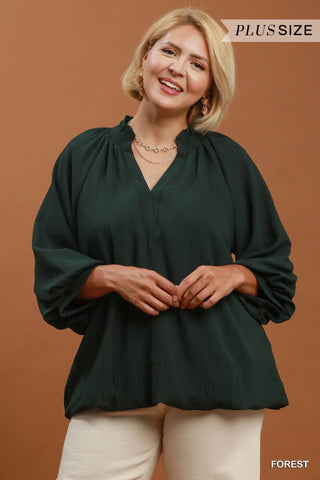 Greer Top Forest by Umgee Shirts & Tops Umgee