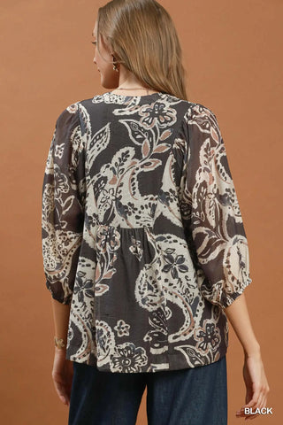 Coosa Top Black by Umgee Shirts & Tops Umgee