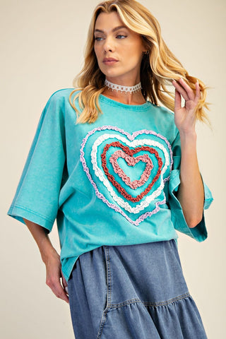 Lighthearted Top Turquoise by Easel Shirts & Tops Easel