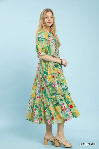 Sweet Gardens Dress Green by Umgee Dresses Umgee