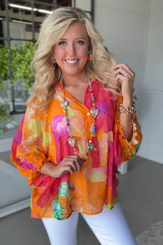 Fun Floral Cream Multi Shirts & Tops Miss Carla