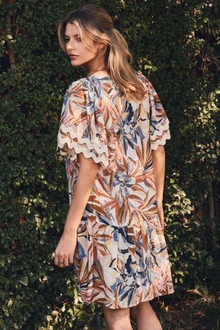 Suave Dress Taupe/Blue Dresses Oddi