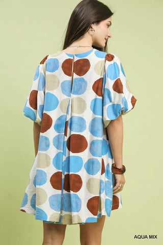 Middleton Dress Aqua Mix by Umgee Dresses Umgee