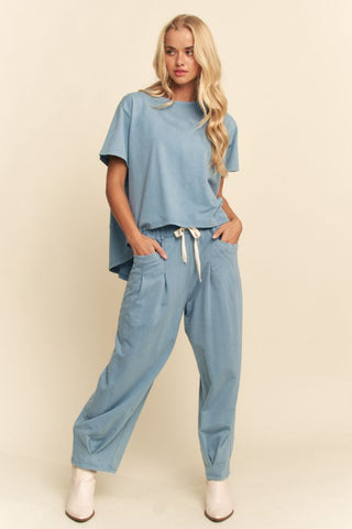 Settle Down Pant Set Blue Top & Pant Set Davi & Dani